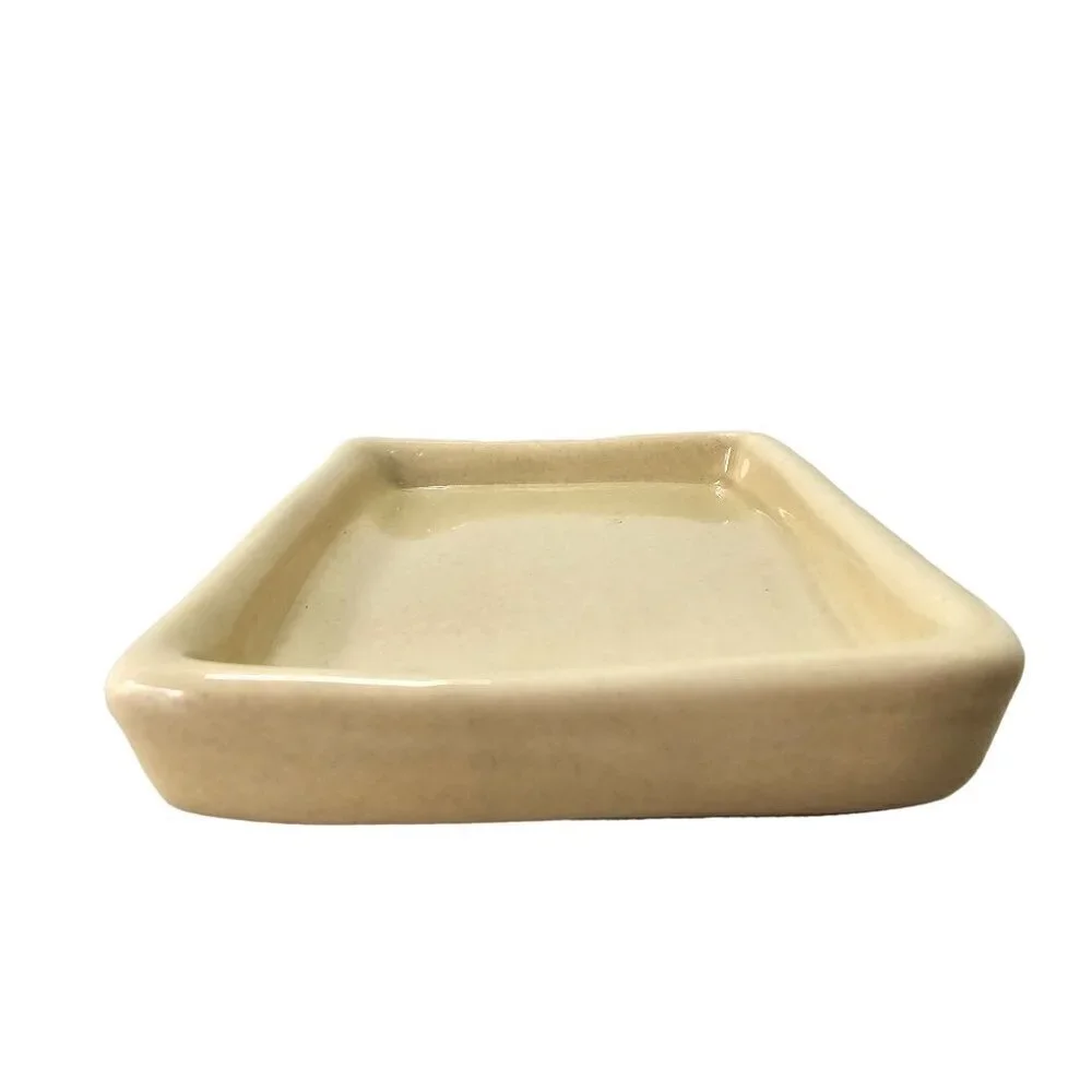 Pottery Barn Studio Barbara Eigen Handmade Ceramic Soap Dish Trinket Dish Beige